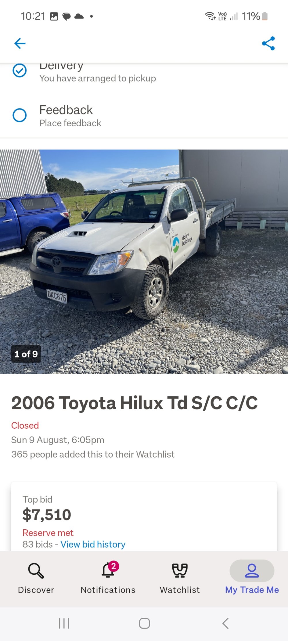 Vehicle transport listing