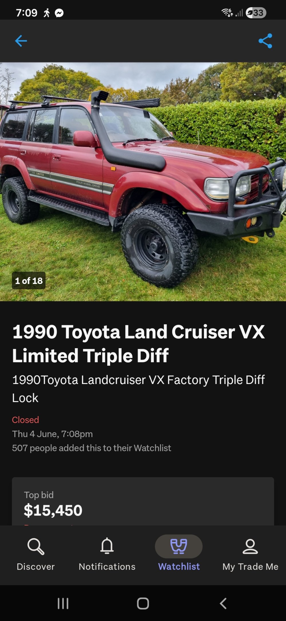 Vehicle transport listing